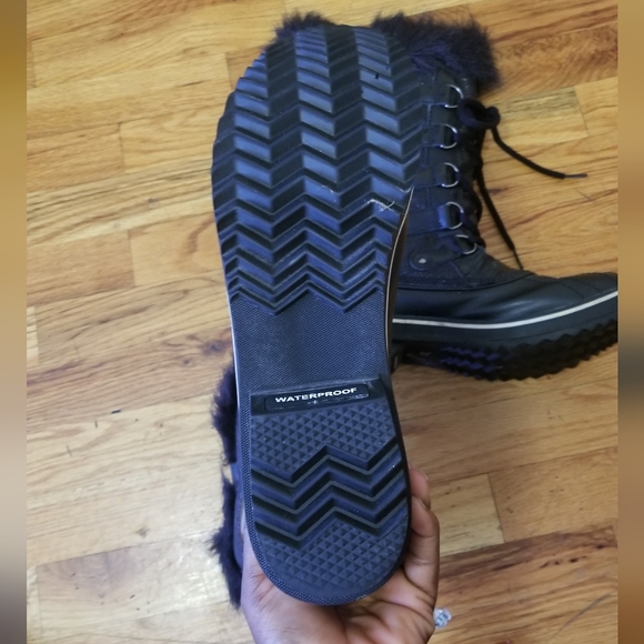 Black Glitter Sorel Tofino Lux Waterproof Size 10.5 - Picture 6 of 9